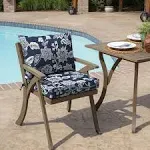 Arden Selections Outdoor Dining Chair Cushion Set Sapphire Ashland Jacobean