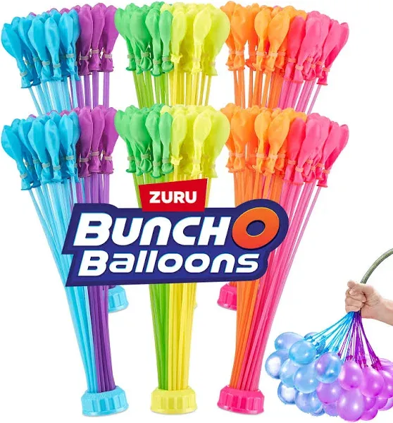 Bunch O Balloons Tropical Party (6 Pack) by Zuru, 200+ Rapid-Filling Self-Sealing Tropical Colored Water Balloons for Outdoor Family, Friends, Childre