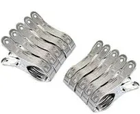 Outdoor Heavy Duty clothespins 10 Pack Large Stainless Steel Quilt Clips,Beach Towel Clips,Curtain Clamps,Rubber Tipped Metal Clothes