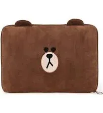 GUND LINE Friends Brown Zippered Computer Laptop Soft Case, 10.5”H x 15”W