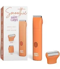 HAPPY CURVES Smoothie Bikini Trimmer, Waterproof Electric Shaving Razor for Women (Mango)