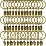 40 Pack Metal Curtain Rings with Clips, Curtain Clip Rings Hooks for Hanging Drapery Drapes Bows, Curtain Rod Rings 1.5 inch Interior Diameter, Black