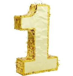 Juvale Number 1 Gold Foil Party Pinata