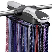 Aniva Motorized Tie Rack Best Closet Organizer with LED Lights, Includes J Hooks