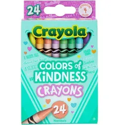 Crayola COLORS OF KINDNESS 24 Pack of Crayons 4 New Colors