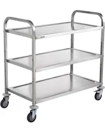 3-Tier Utility Cart Rolling Cart on Wheels 37.5&#034;x20&#034;x37.7<wbr/>&#034; 450 LBS 6 Hooks Lab