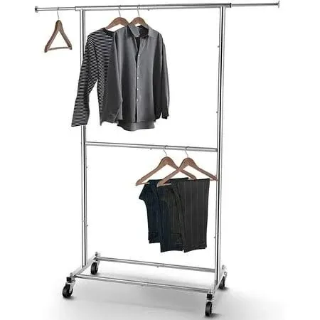 Simple Trending Double Rod Clothing Garment Rack