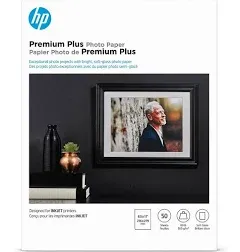 HP Premium Plus Photo Paper, Satin, 8.5x11 in, 50 sheets (CR667A)