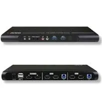 Avico Dual Monitor KVM Switch 2 Computers 2 Monitors- HDMI 2.0 & USB 3.0-EDID Emulation-4K@60Hz, 1440p@144Hz, 1080p@240Hz - Compatible with Laptops, Desktops, Windows,Mac OS M1/M2/M3, Linux, Ubuntu