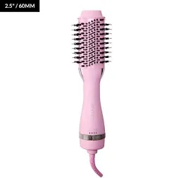 FoxyBae All-in-One Hair Styling Tool - Ceramic Oval Barrel Dryer Brush with Curling & Volumizing Functions (60mm) [Party Pink]