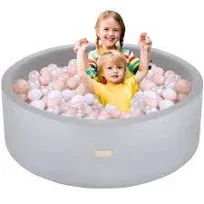 Beige Teddy Fleece Ball Pit for Toddlers and Babies - 35.5 in Soft Foam Baby Ball Pit - Durable Ball Pit for Babies for Toddlers - Foam Ball Pit for Toddlers Balls NOT Included