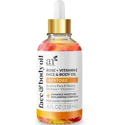 Artnaturals Face &amp; Body Vitamin E Bio Oil 4.0oz + Gua Sha Facial Tool Set NEW