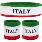 Suddora Italy Flag Sweatband Set - Headband Wristband Set