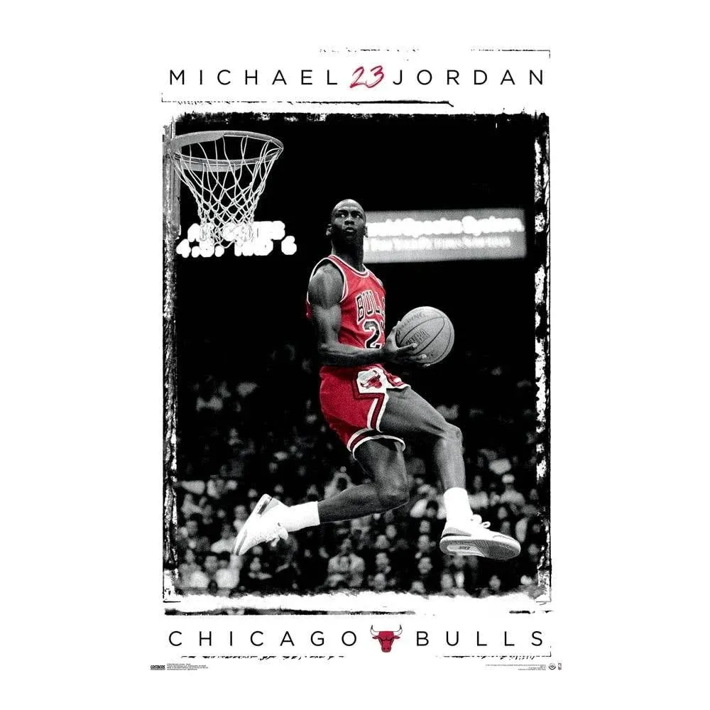 Trends International Michael Jordan - Dunk Wall Poster, 22.375" x 34", Unframed Version