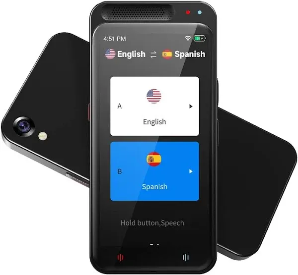 Language Translator Device, 138+ Languages Translation in Real Time for Voice/Text/Photo Portable Smart Voice Translator Device Offline Online Translation Suitable for Business Learning Travel