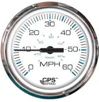 Faria Chesapeake White SS 4" Studded Speedometer