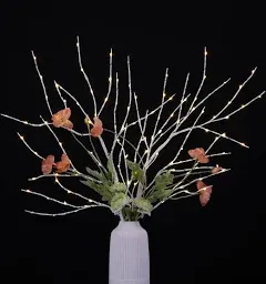 Lightshare Twins 32in Lighted Artificial Twig Birch Tree Branch