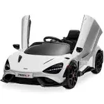 Kidzone 12V Licensed McLaren 765LT Kids Ride On Car with Hydraulic Doors, White, Toys