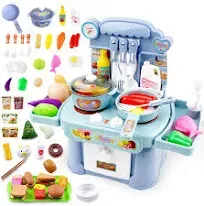 Kitchen Toys Imitated Chef Light Music Pretend Cooking Food Play Set,Children Girl Toy Gift Toy Kitchen Sink with Runnin