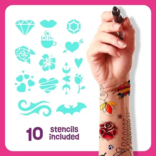 Pretty Me Temporary Tattoos Markers Henna Body Tattoo Kit