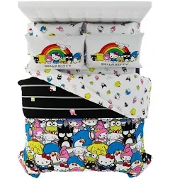 Franco Sanrio Hello Kitty & Friends Bedding 7 Piece Super Soft Comforter and Sheet Set with Sham