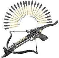 Crossbow Self-Cocking 80 Lbs with Adjustable Sight and Total of 27 Aluminim Arro