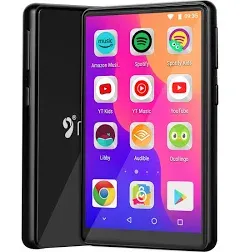 80GB MP3 Player with Bluetooth and WiFi,MP3 & MP4 Music Player with Spotify,Amazon Music,YouTube,Audible,4.0" IPS Touch Screen Android Player with Speaker,Up to 1TB (16GB+64GB Card, Black, 4inch)