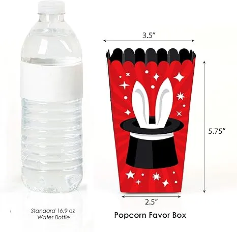 Big Dot of Happiness Ta-Da Magic Show Magical Birthday Party Favor Popcorn Treat Boxes (Set