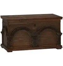 Wooden Arch Trunk Storage Chest, Small, Brown