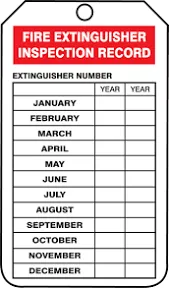 Accuform Fire Extinguisher Inspection Record Mini Tags