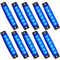 PSEQT 10 Pcs LED Rock Strip Lights Car Underglow Wheel Fender Well Lighting Kits Waterproof for Golf Cart Wrangler Offroad Truck RV UTV ATV