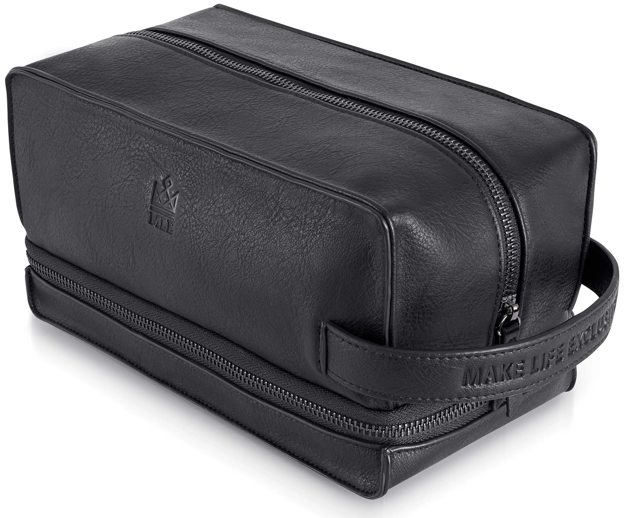 Make Life Exclusive Leather Toiletry Bag for Men