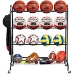 Mythinglogic Basketball Rack, Sports Equipment Storage with Wheels