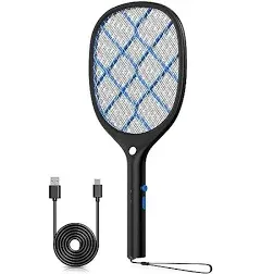 Electric Fly Swatter Bug Zapper Racket Rechargeable Mosquito Killer with LED ...