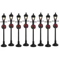 Lemax Village Gas Lantern Street Lamp Set of 8