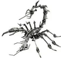 3D Metal Puzzle Scorpion King DIY Model Kit, Puzzle Jigsaw Scorpion Stainless Steel Ornaments, Scorpio Miniature Mechanics Toy for Adults, Metal Construction Kit with Instructions