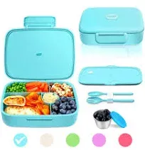 ANDMOON Bento Lunch Box with Kids/Adults, 5 Compartments Leakproof Lunch Container with Dressing Cup, Eco-Friendly Double Insulated Boxes, Dishwasher