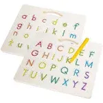 Hautton Magnetic Letters Board, 2 in 1 Alphabet Letter Tracing Board Educational Toy A to Z and A to Z Read Learn Writing