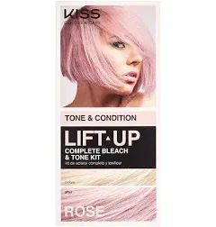 KISS Lift Up Complete Hair Bleach Kit with Revitalizing Plex Serum, Strengthen and Protect Hair, 6-Pc Kit Includes Powder Lightener, Creme Developer & More