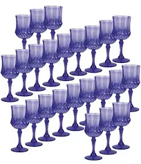 Fun Express Wine Glasses Purple Patterned Plastic Bulk 48 Ct