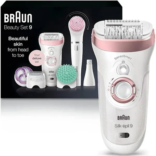 Braun Epilator Silk-épil 9 9-985, Facial Hair Removal for Women Facial Cleansing