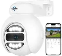 Hiseeu 5MP PoE PTZ Camera, Security Camera Outdoor&Indoor Camera, Auto Human Tracking, 2 Way Audio, Spotlight Alarm, Human Detect, No Monthly Fee, for Home Surveillance,Work w PoE NVR