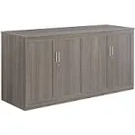 NBF Work Office Credenza - Modern Buffet Cabinet with Storage - Credenza Storage Cabinet with Drawers - Office Credenza with Gray Laminate (72" W x 24" D)