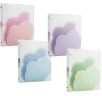 FilExec Products Cloud Ring Binder 1" Pack of 4