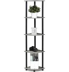 Furinno Turn-N-Tube 5 Tier Corner Display Rack Multipurpose Shelving Unit