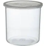 Carlisle FoodService Products Classic Round Storage Container Crock with Lid for Kitchen, Restaurants, Home, Plastic, 2.7 Quarts, Clear