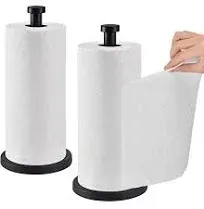 AOSION 2 Pack Paper Towel Holder, Stainless Steel Paper Towel Holder Countertop,Paper Towel Stand for Kitchen, Bedroom, Bathroom (Black)