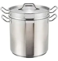 Winco SSDB-20 Double Boiler with Cover