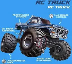 FMS 12402 1/24 Smasher Monster RC Crawlers FCX24 RC Truck 8km/h 2  2.4Ghz Blue