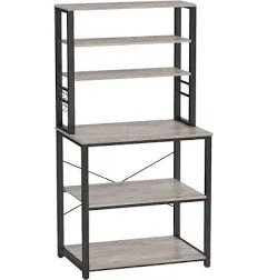  Coffee Bar, Baker’s Rack for Kitchen with Storage, 23.6&#034;W Shelf Greige + Black